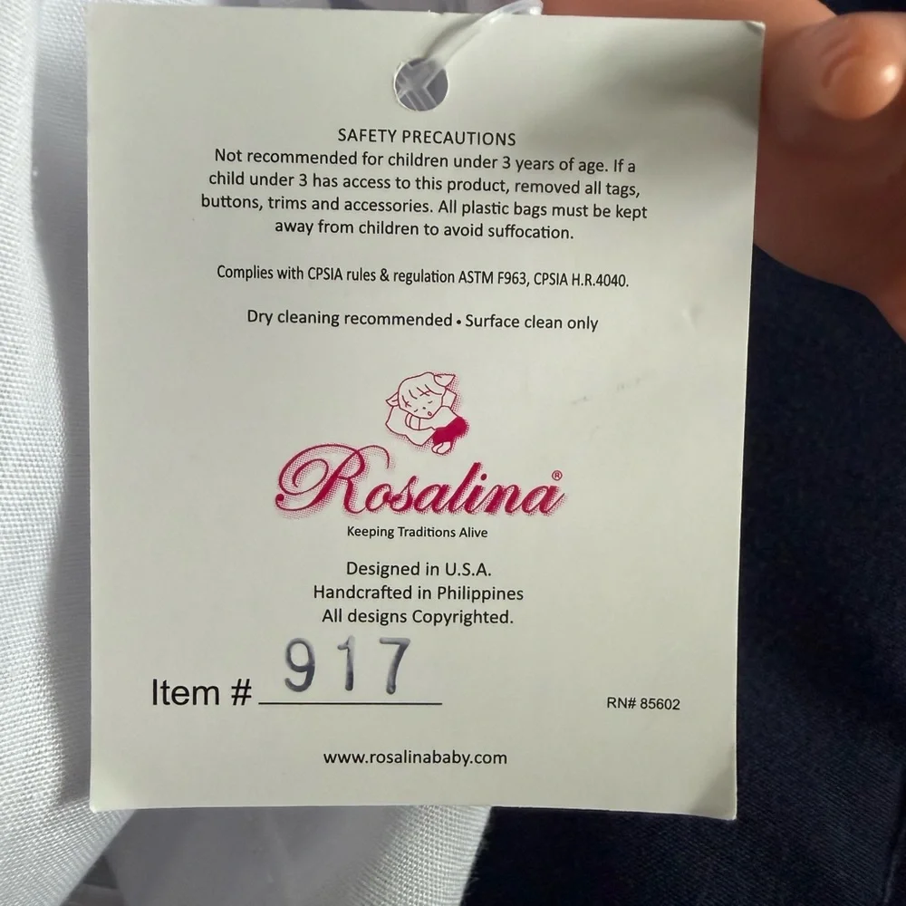 Rosalina baby doll, ABBY BALD 10" WITH BONNET AND BLUE EYES - Picture 3 of 3